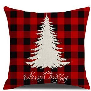Buffalo Check Christmas Tree Pillow Cover